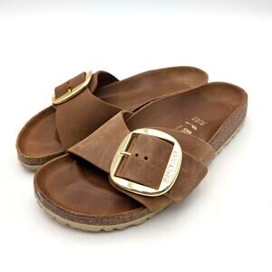 Birkenstock Madrid Big Buckle Sandals Unisex Cognac Size W8/M6 EU39
